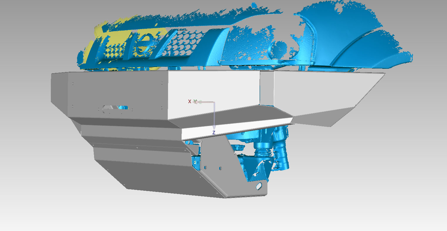 Skanowanie 3D przodu Nissana Navary oraz projekt zderzaka stalowego